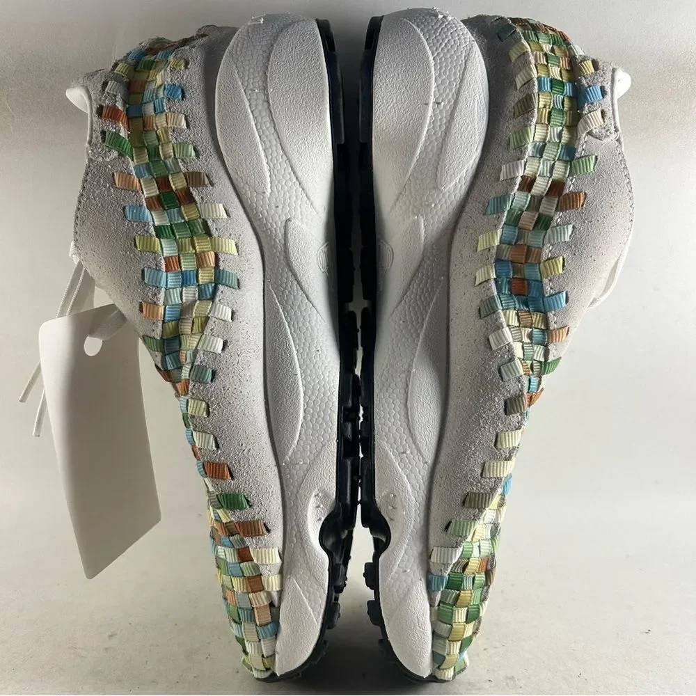 Nike Air Footscape Woven Womens Suede Shoes Gray Rainbow Size 9.5 FB1959–101